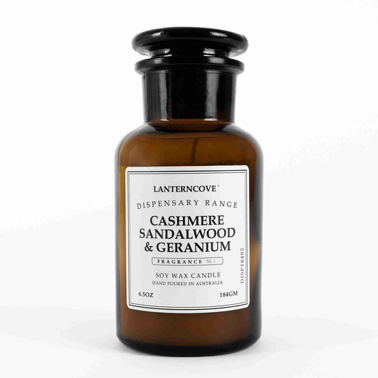 Dispensary Candle -Cashmere Sandalwood & Geranium